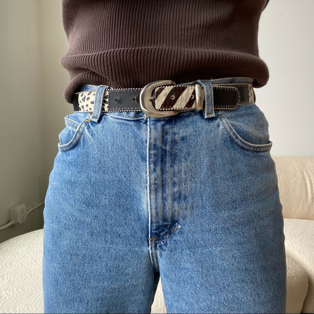 Vintage Patchwork Animal-Print Belt